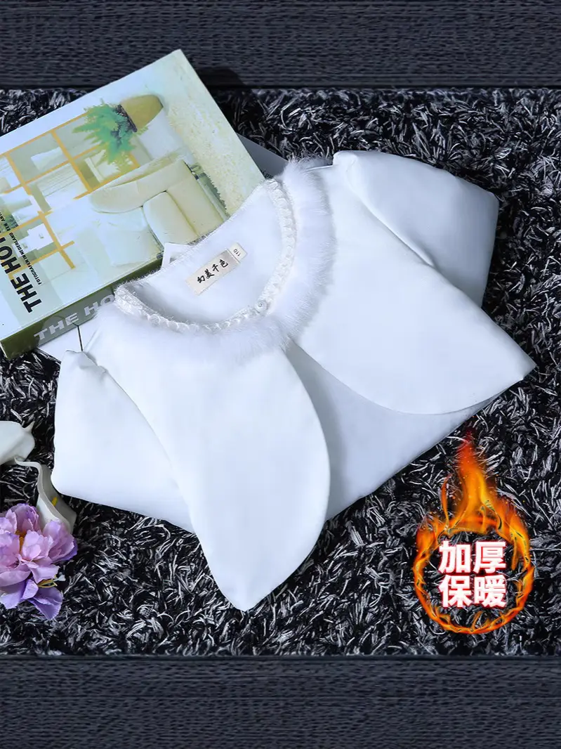 Girls' White Long-Sleeve Quilted Shawl - Image 5