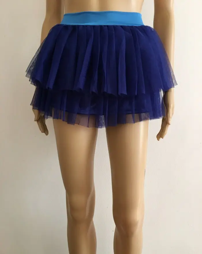 Pink Puffy Veil Mesh Short Skirt for Women