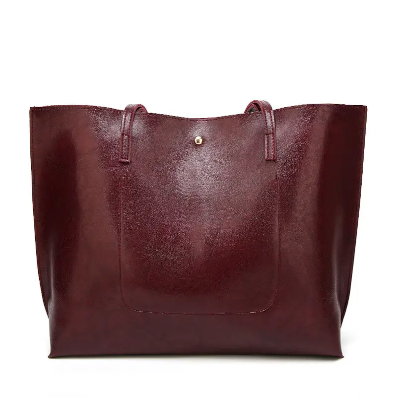 Black Lacquer Leather Tote Bag Large Capacity 2023