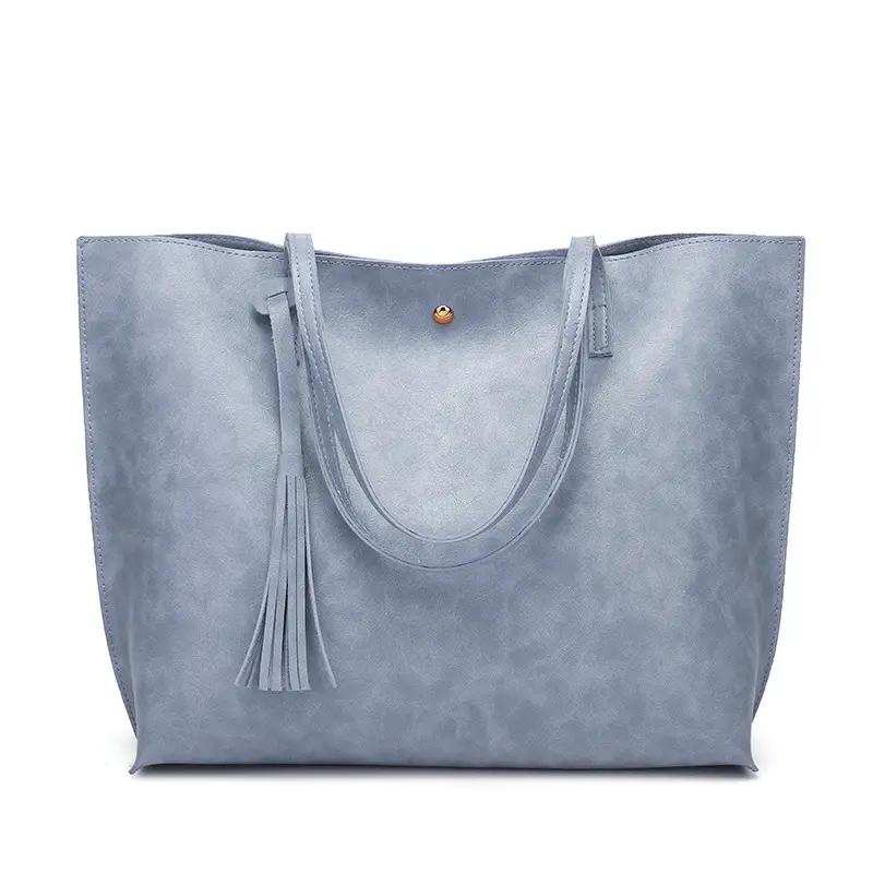 Black Lacquer Leather Tote Bag Large Capacity 2023