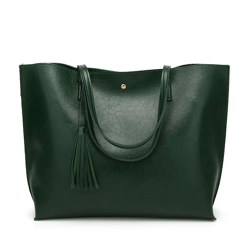 Black Lacquer Leather Tote Bag Large Capacity 2023