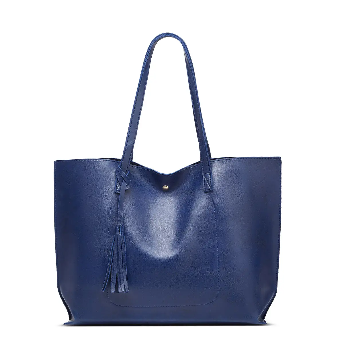 Black Lacquer Leather Tote Bag Large Capacity 2023