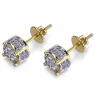 4mm Square Zircon Gold Plated Earrings — feature 27