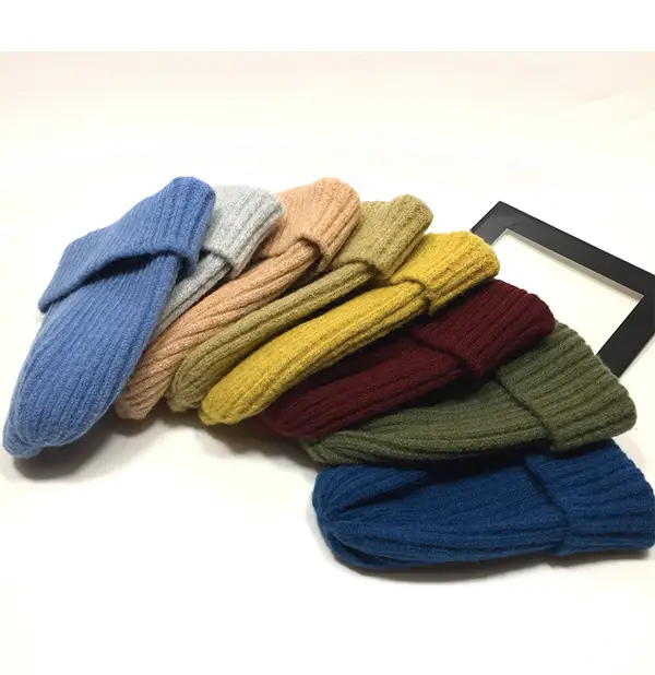 Women Wool Knitted Beanie Brown Winter Hat — feature 1
