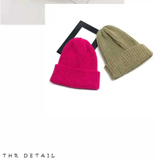 Women Wool Knitted Beanie Brown Winter Hat — feature 10