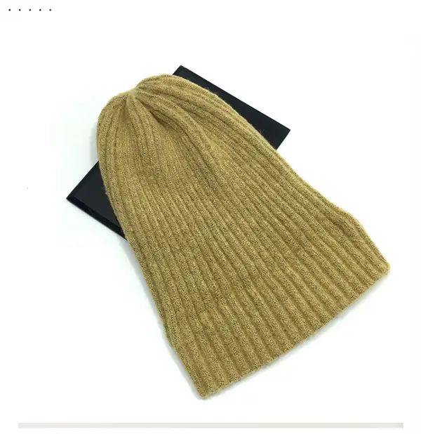 Women Wool Knitted Beanie Brown Winter Hat — feature 11