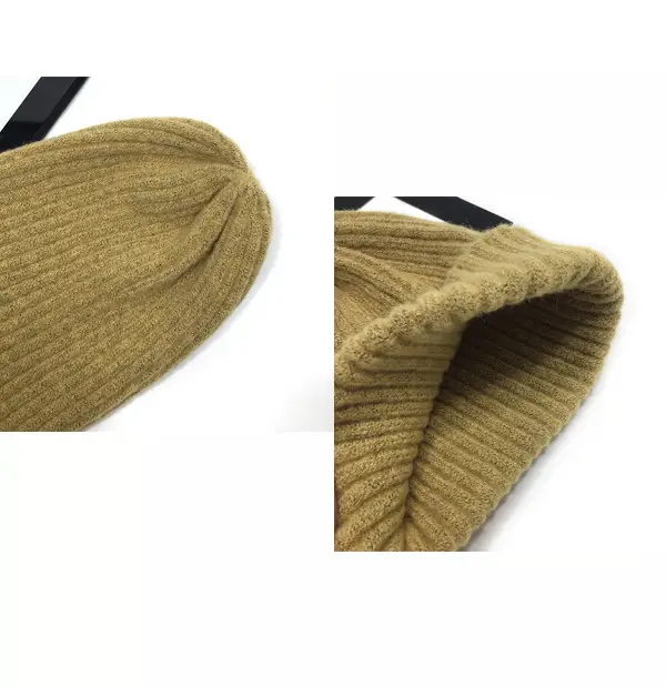 Women Wool Knitted Beanie Brown Winter Hat — feature 12