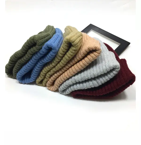 Women Wool Knitted Beanie Brown Winter Hat — feature 5