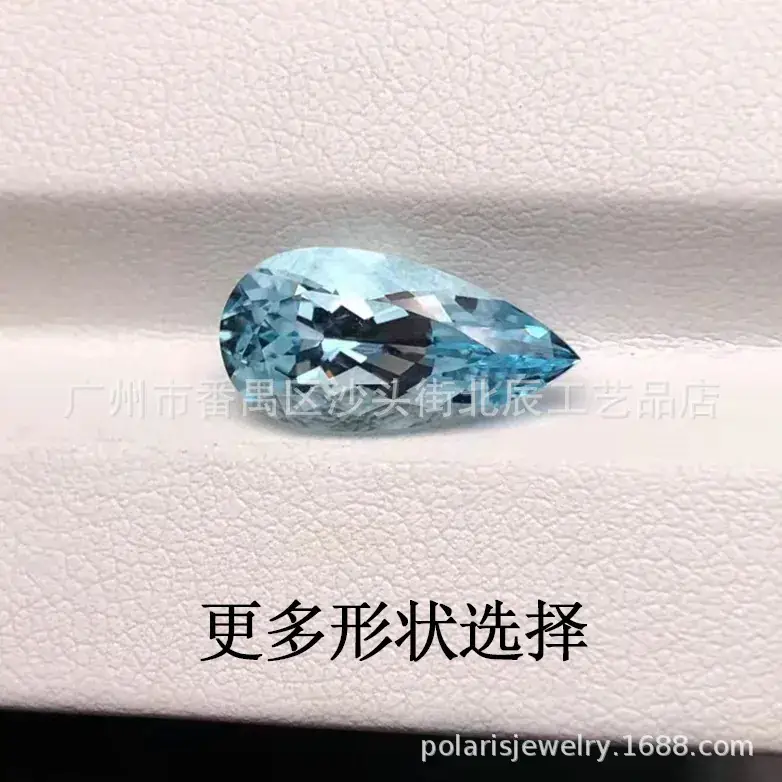 Natural Aquamarine Crystal Drop Shaped 3x4-10-14mm Medium Color