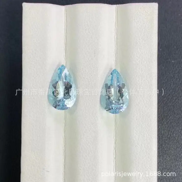 Natural Aquamarine Crystal Drop Shaped 3x4-10-14mm Medium Color — feature 5
