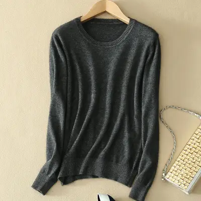 Woolen sweater women's round neck knitted sweater autumn and winter New Round Neck Slim solid color woolen sweater plus size pullover bottoming shirt - Image 7