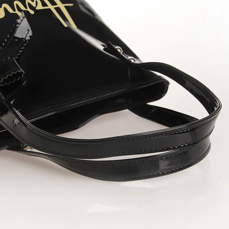 Black Bow Bow Tie Handbag with Gold Embroidery