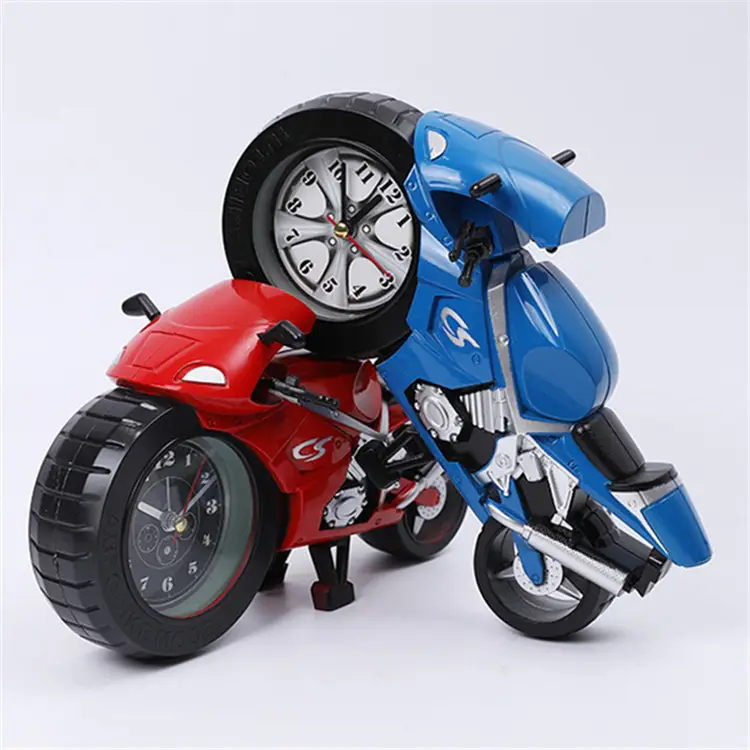 Blue Crossed Motorcycle Alarm Clock for Kids - Image 2
