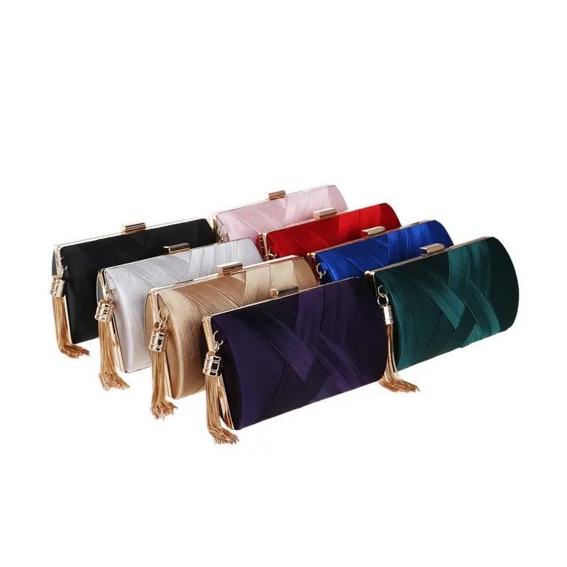 Purple Tassel Silk Dinner Bag for Women - Image 9
