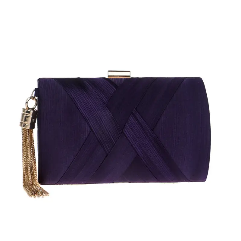 Purple Tassel Silk Dinner Bag for Women - Image 5