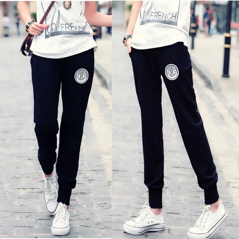 Women Cotton Terry Trousers Spring Autumn Military Style