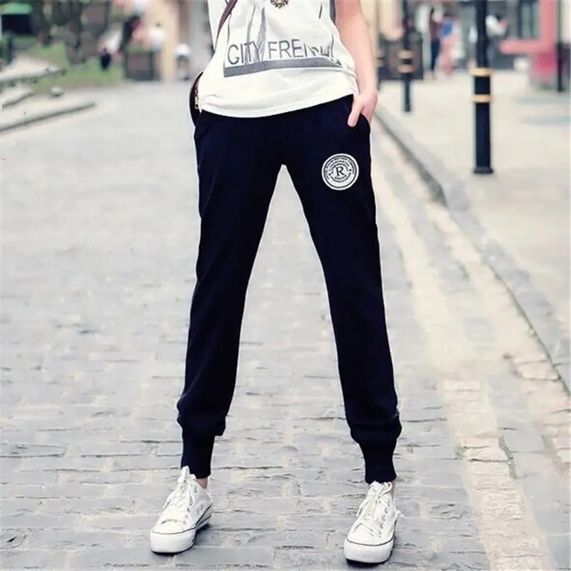 Women Cotton Terry Trousers Spring Autumn Military Style