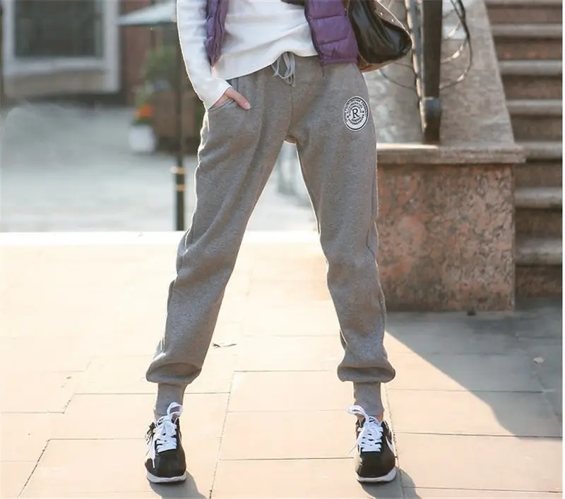 Women Cotton Terry Trousers Spring Autumn Military Style