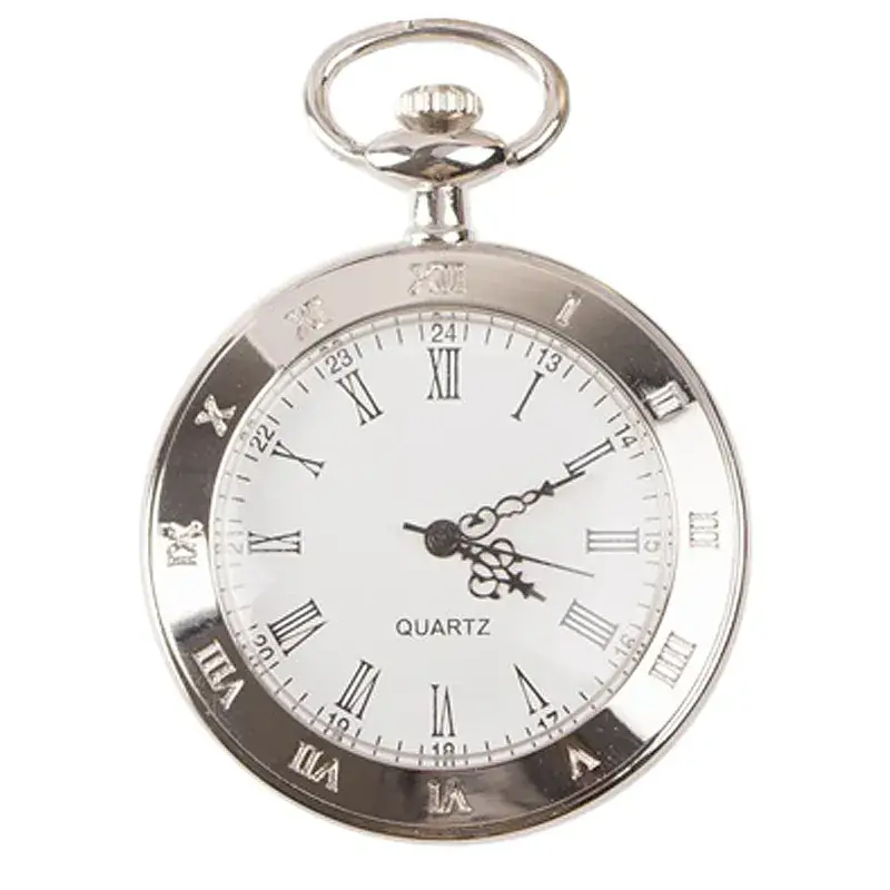 Korean Style Roman Numeral Pocket Watch with Quartz Movement