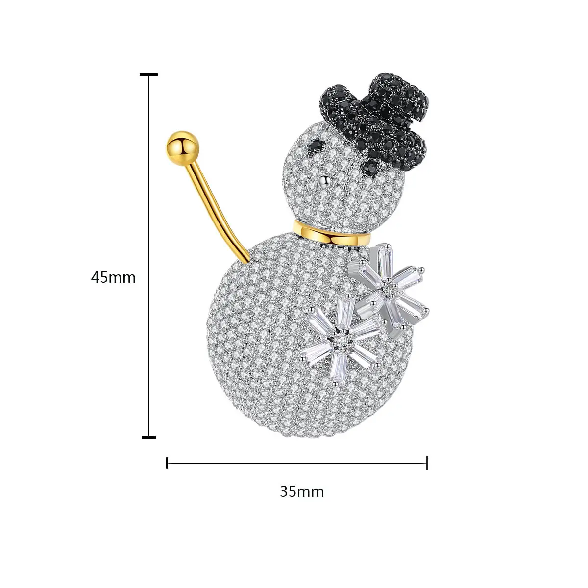 Jinse Snowman Zircon Brooch for Women - Image 6