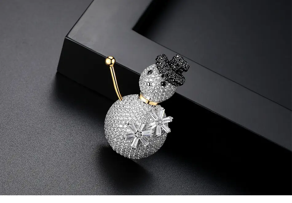 Jinse Snowman Zircon Brooch for Women — feature 2