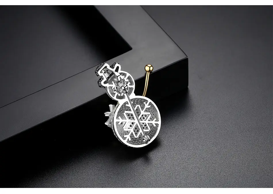 Jinse Snowman Zircon Brooch for Women — feature 3