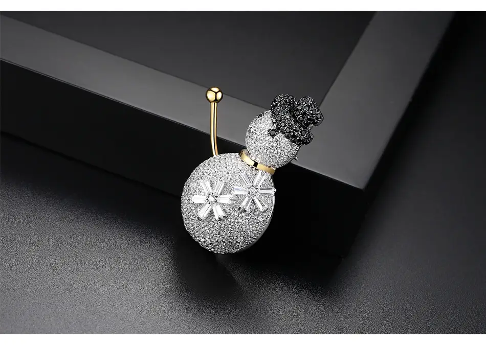Jinse Snowman Zircon Brooch for Women — feature 5