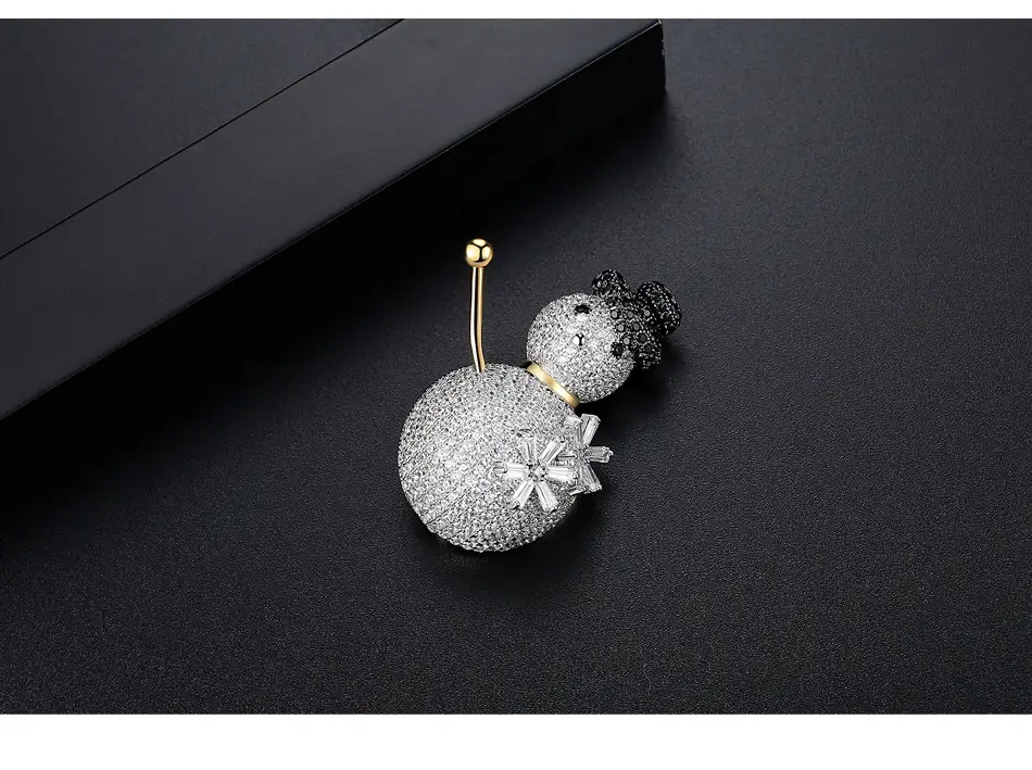 Jinse Snowman Zircon Brooch for Women — feature 6