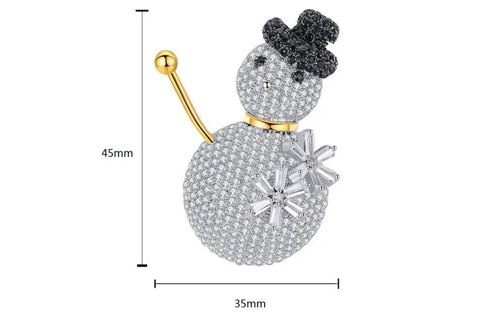 Jinse Snowman Zircon Brooch for Women — feature 7