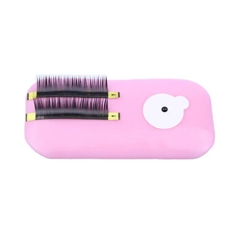 Pink Thick Eyelash Grafting Tool with Silicone Pad - Image 5