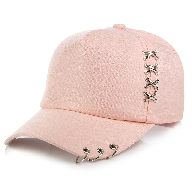 Pink Women's Korean Ring Cap Camerama with Safety Pins - Image 3