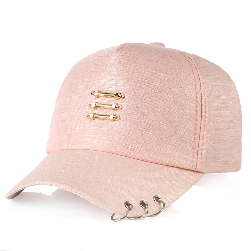 Pink Women's Korean Ring Cap Camerama with Safety Pins - Image 11