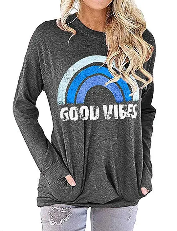 Purple Long Sleeve T-Shirt for Girls with Pocket & Round Neck - Image 10