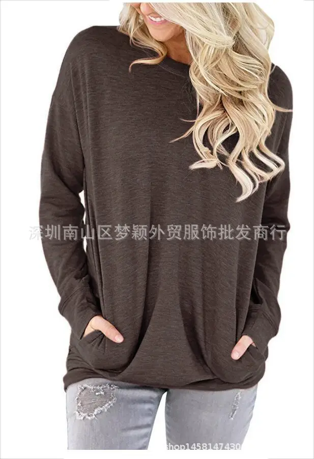 Purple Long Sleeve T-Shirt for Girls with Pocket & Round Neck - Image 7