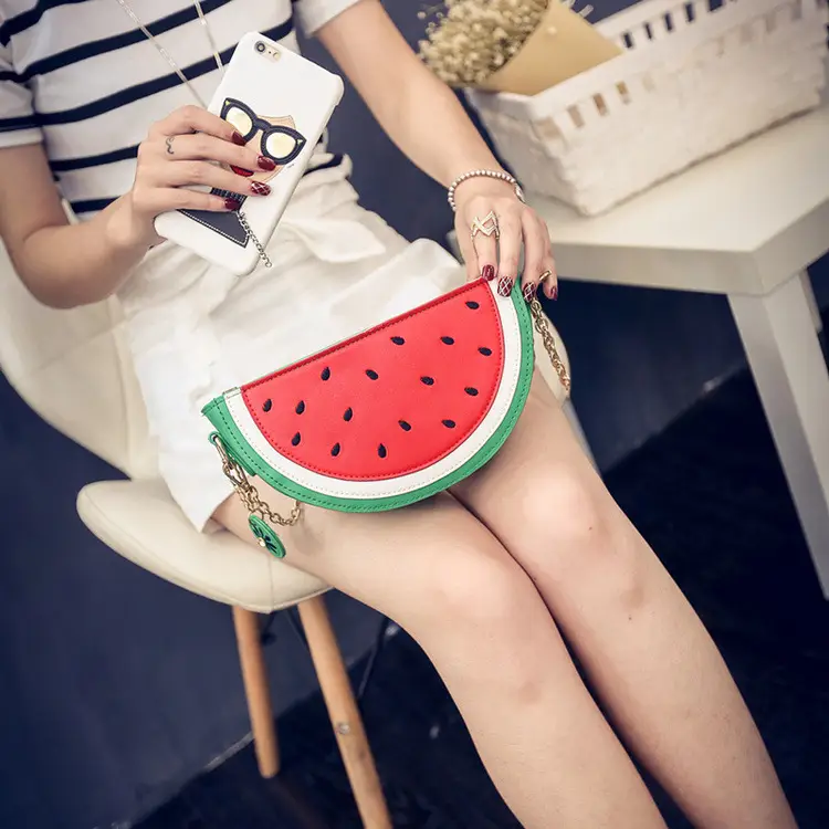 2025 Cartoon Fruit Shoulder Messenger Bag Watermelon Lemon - Image 5