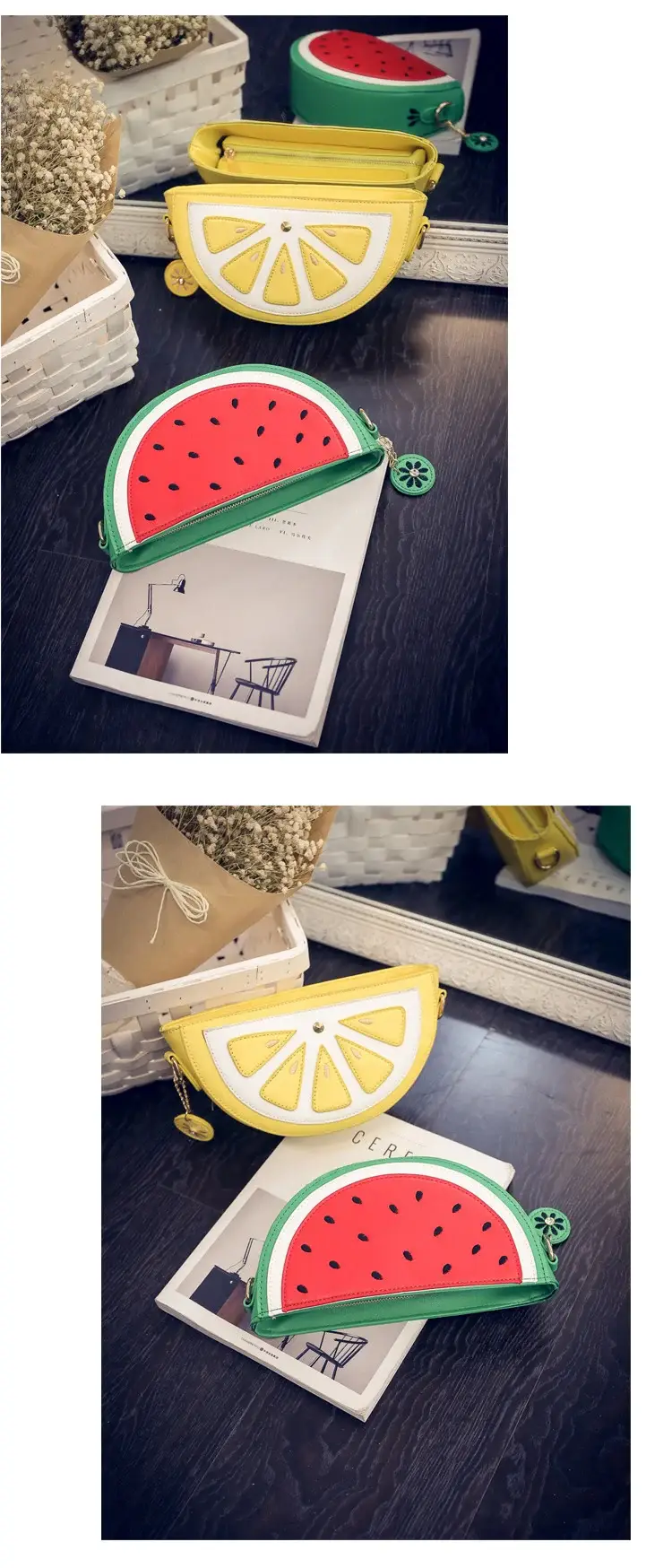 2025 Cartoon Fruit Shoulder Messenger Bag Watermelon Lemon — feature 10