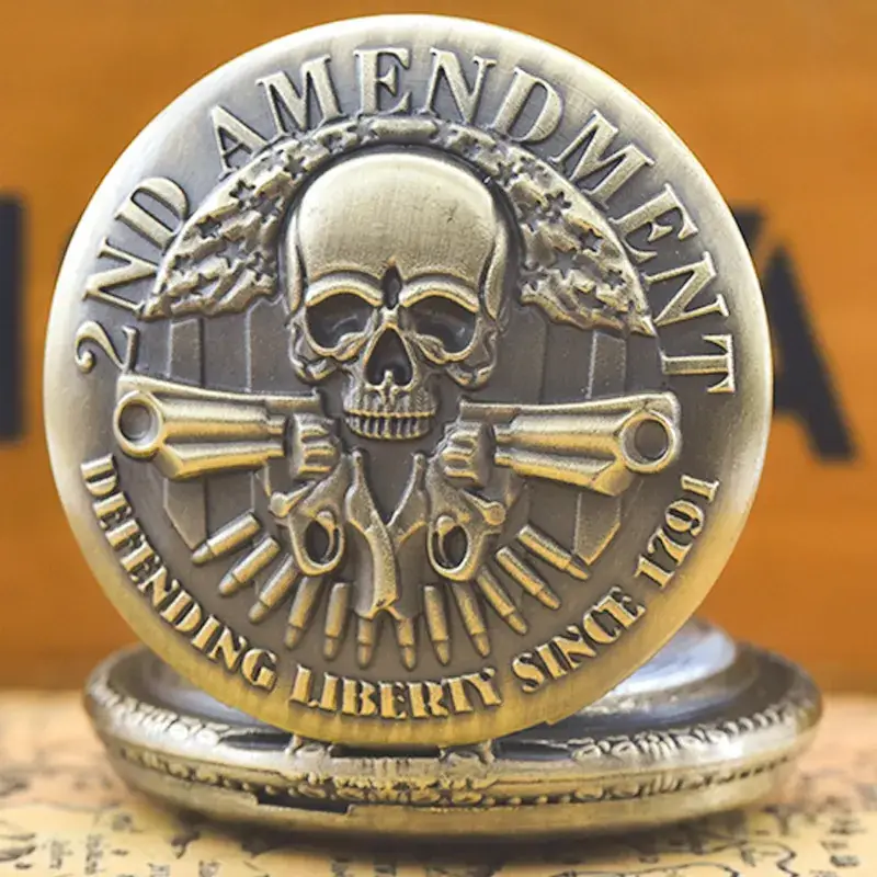 Retro Skull Pocket Watch Necklace with Chain — feature 12