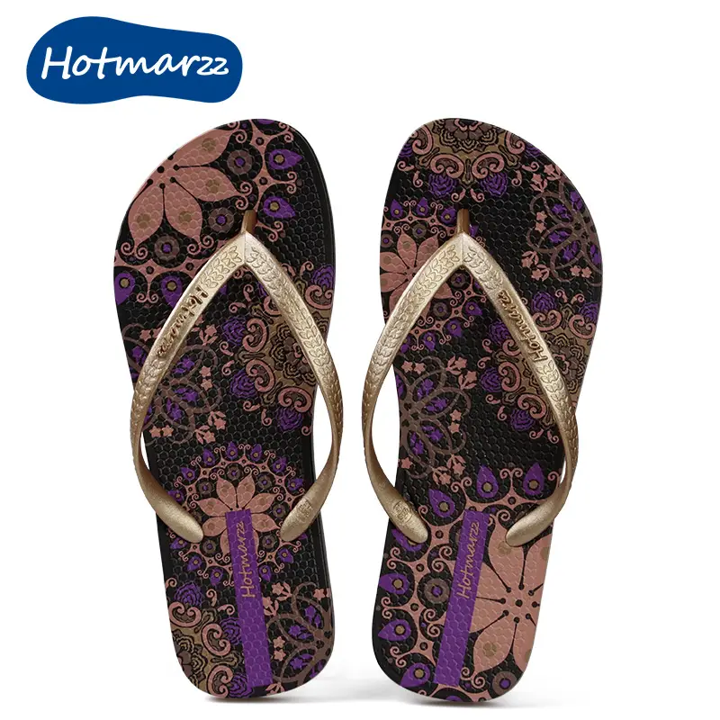 Hotmarzz Heima Flip-Flops Women's Flat Heel Non-Slip Clip Out Personality Women's Slippers Seaside Sandals - Image 2