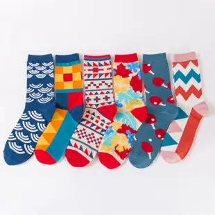 Spot autumn and winter new cross-border fashion color men's socks animal series Casual couples socks wholesale without card head — feature 14