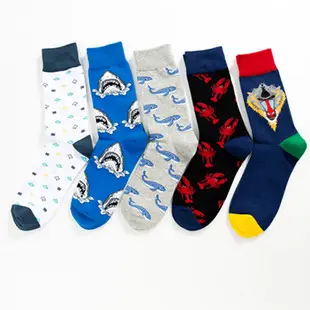 Spot autumn and winter new cross-border fashion color men's socks animal series Casual couples socks wholesale without card head — feature 31