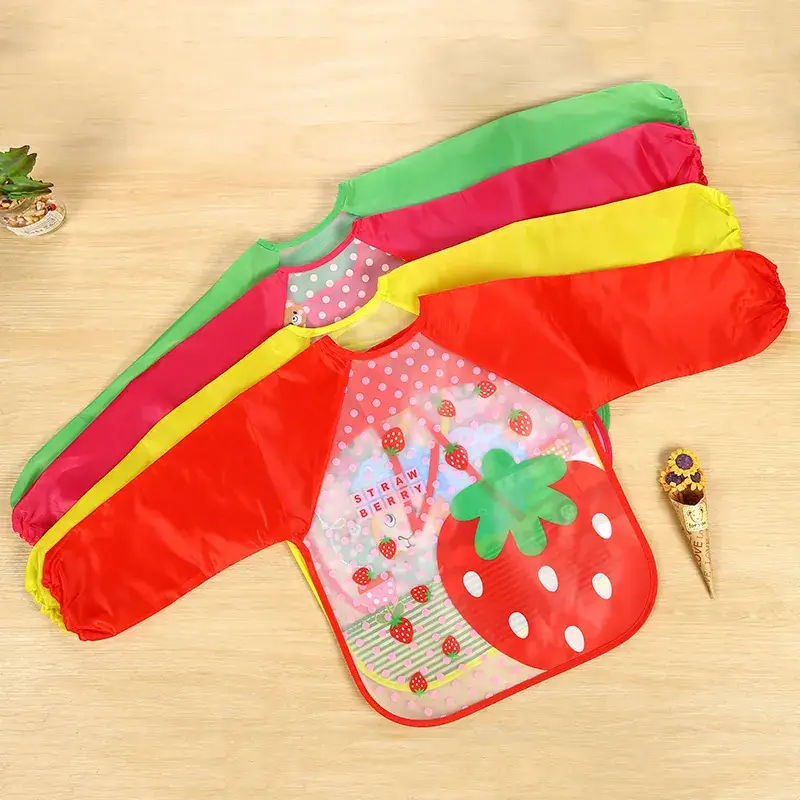 Baby Dinosaur Play Baseball Apron Green Waterproof Long Sleeve - Image 19
