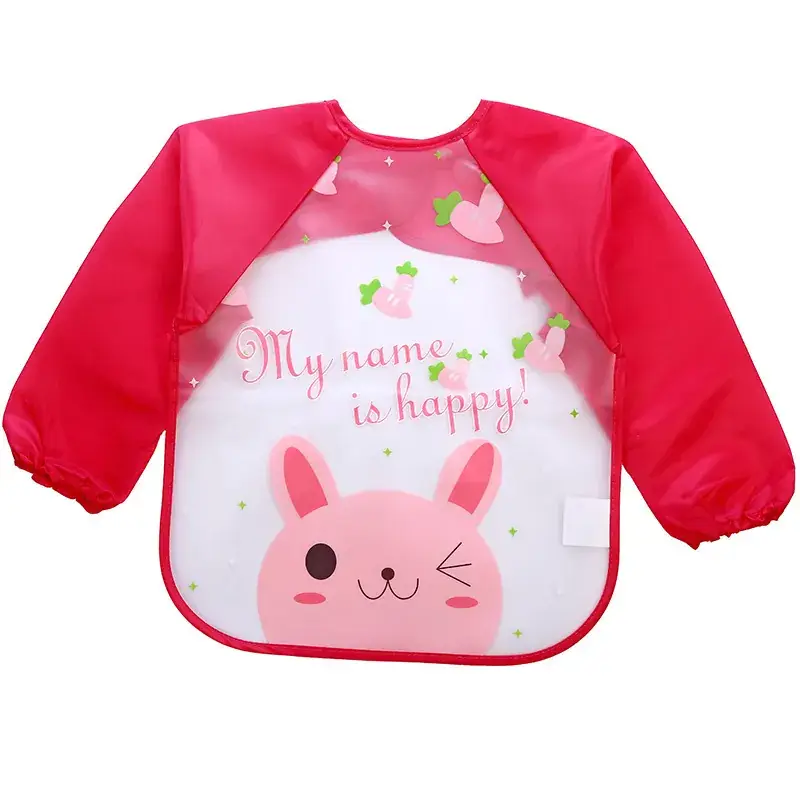 Baby Dinosaur Play Baseball Apron Green Waterproof Long Sleeve - Image 2