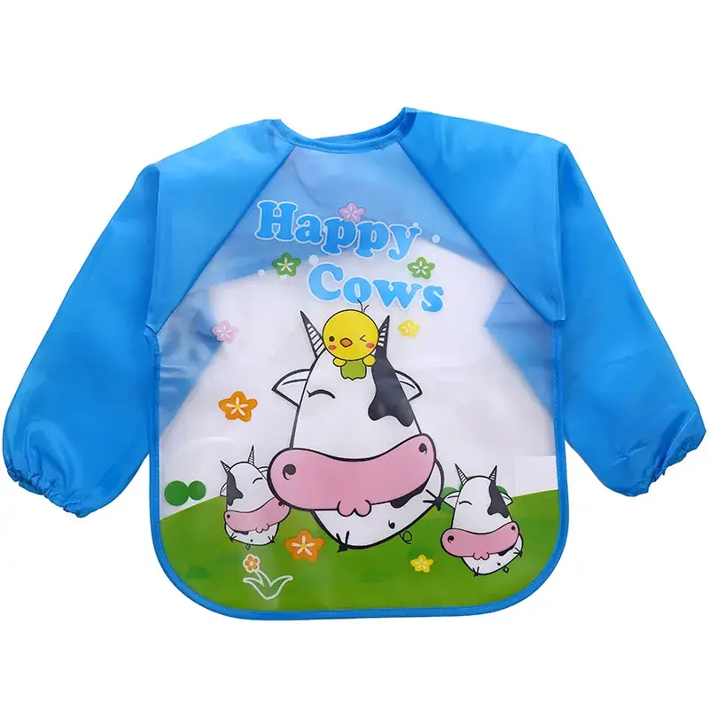 Baby Dinosaur Play Baseball Apron Green Waterproof Long Sleeve - Image 3