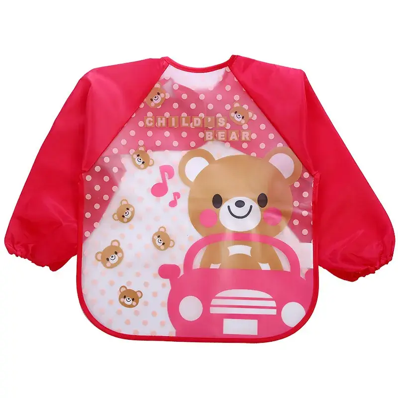Baby Dinosaur Play Baseball Apron Green Waterproof Long Sleeve - Image 8