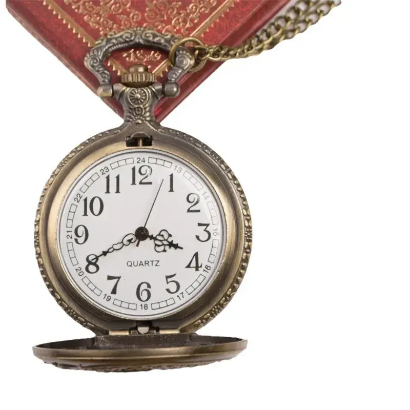 Retro Large Quartz Pocket Watch with Phoenix Cross Chain - Image 5