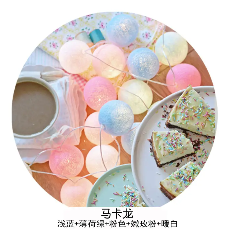 Cotton Ball LED String Decoration for Home Room Decor - Image 13