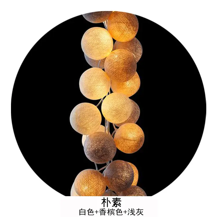 Cotton Ball LED String Decoration for Home Room Decor - Image 20