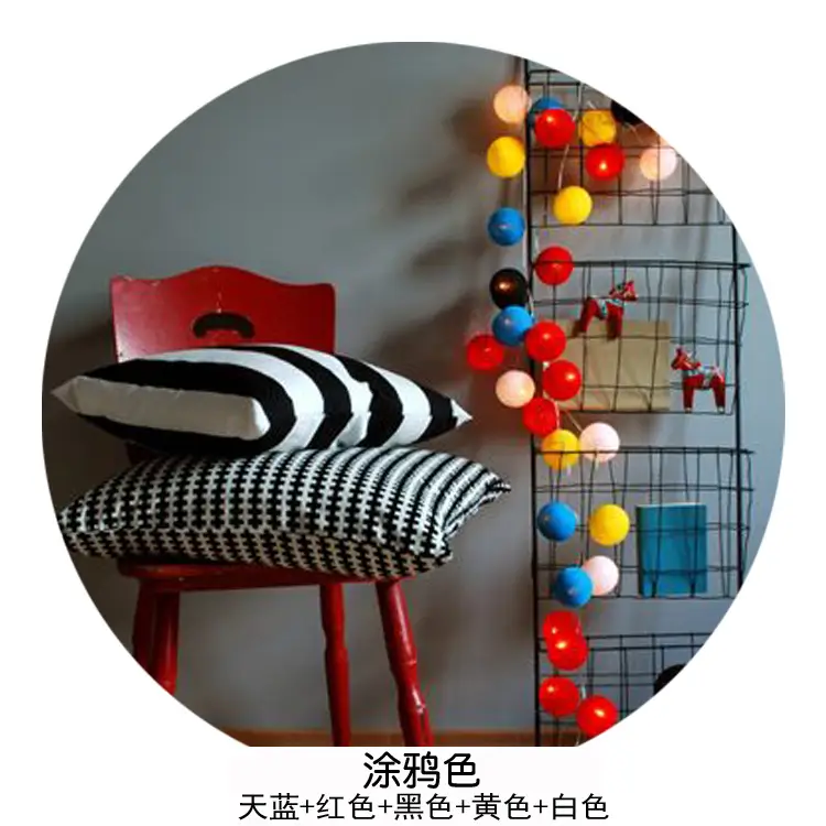 Cotton Ball LED String Decoration for Home Room Decor - Image 24