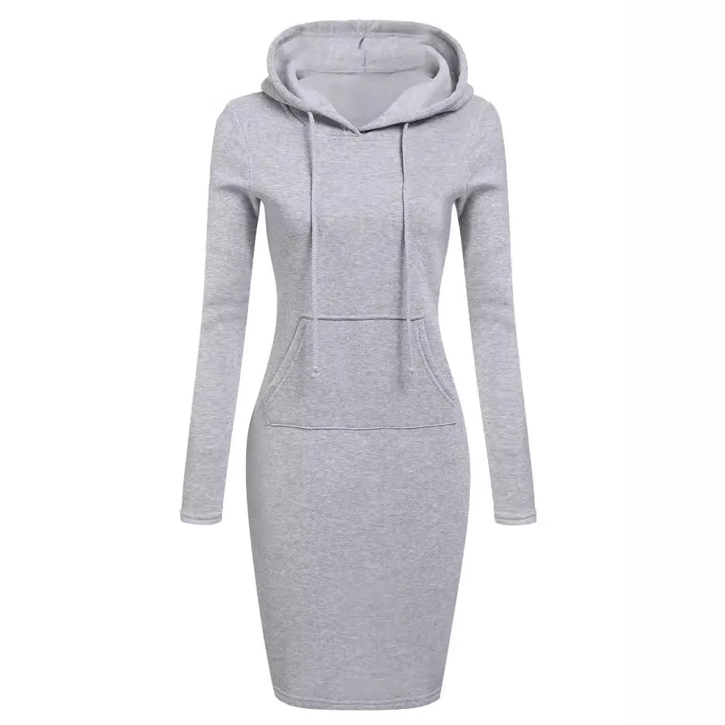 Blue Hooded Sweatshirt Long Sleeve Drawstring Pockets - Image 58