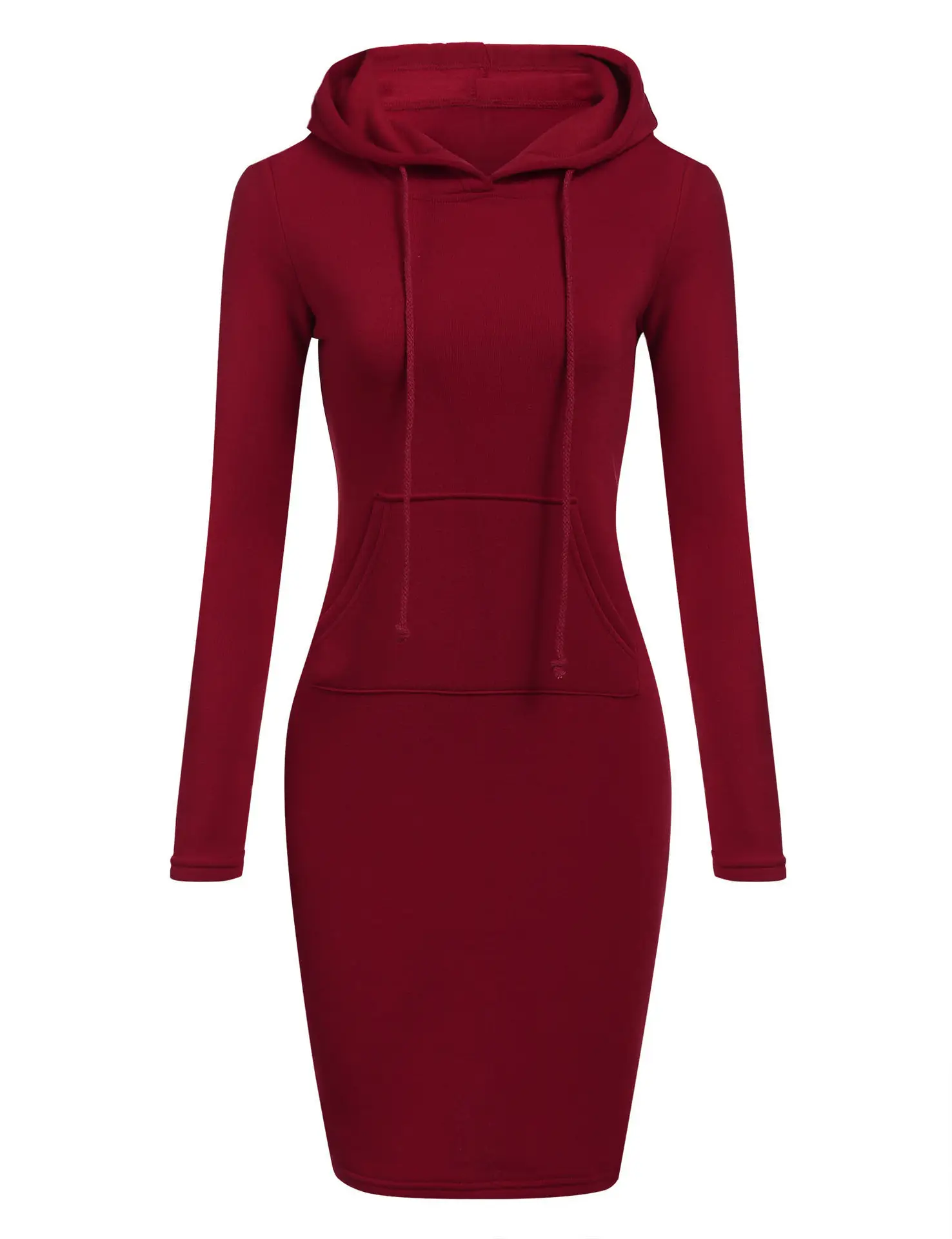 Blue Hooded Sweatshirt Long Sleeve Drawstring Pockets - Image 12